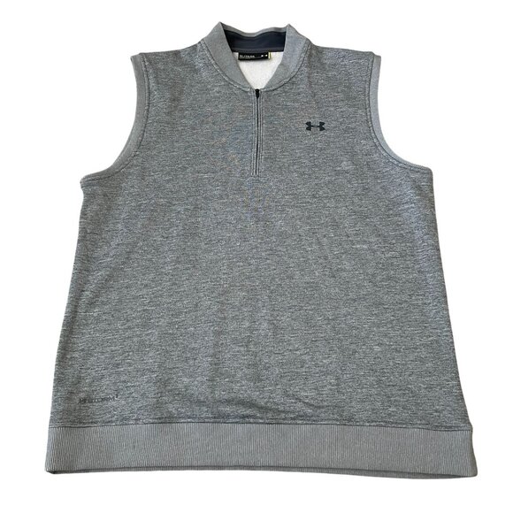 Under Armour Men's XL Loose Fit Gray 1/4 Zip Pullover Vest Golf Athletic Wear - Picture 1 of 5